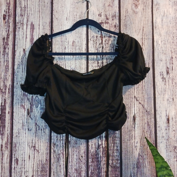 Off the shoulder blouse with shirred sides sz xl - Picture 3 of 6